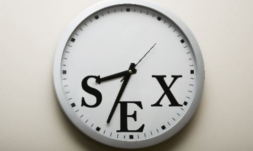 wall clock - clock face SEX written on it